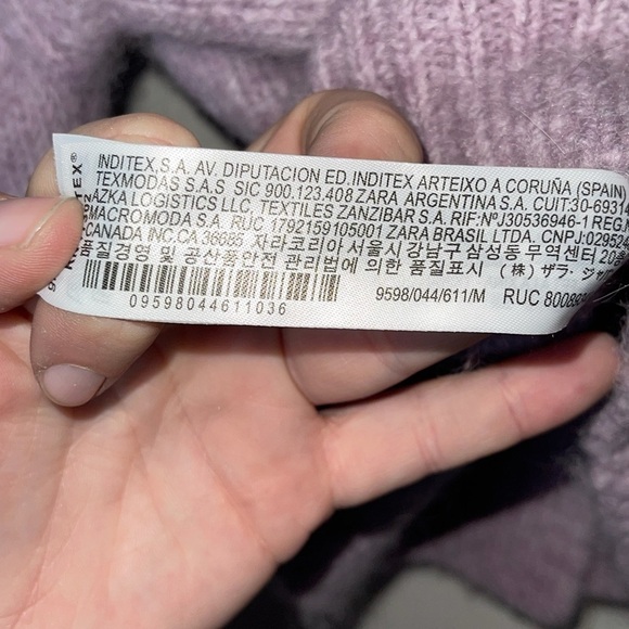 ZARA Lilac Lavender Rhinestone Button Front Sweater, Size Medium - Picture 8 of 10